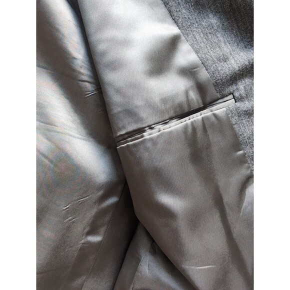Hect's Cricketeer Mens 3 Button 2 pc Suit Gray Light Striped Pants & Jacket 46R - Picture 12 of 16